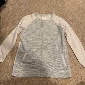 Gray and Cream Long Sleeve Shimmer Sweater